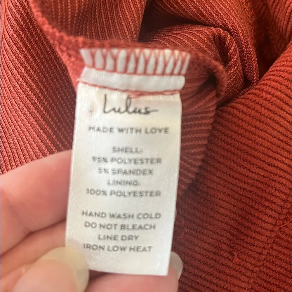 Lulu's Beloved Crush Rust Red Corduroy Button-front Sleeveless Romper Sz L